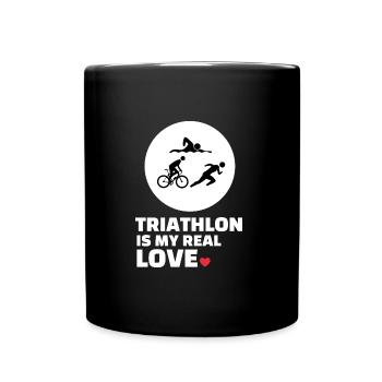 Ich Liebe Triathlon - Tasse einfarbig - Schwarz - Vorne