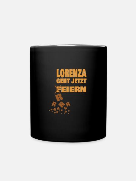 Vorname Lorenza - Tasse einfarbig - Schwarz