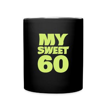 Sweet 60 - Tasse einfarbig - Schwarz - Vorne