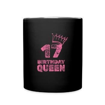 Geburtstag 17 - Tasse einfarbig - Schwarz - Vorne