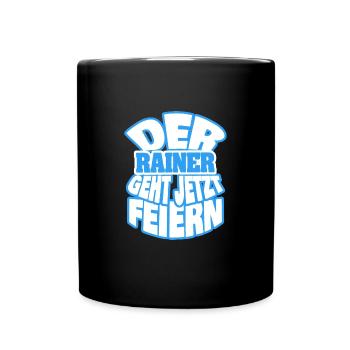 Geschenk für Rainer - Tasse einfarbig - Schwarz - Vorne