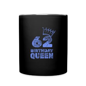 Geburtstag 62 - Tasse einfarbig - Schwarz - Vorne