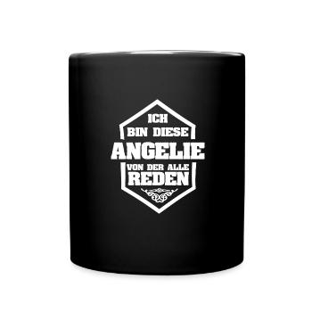 Angelie als Rufname - Tasse einfarbig - Schwarz - Vorne