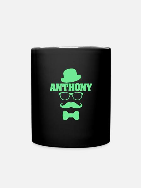 Anthony als Vorname - Tasse einfarbig - Schwarz