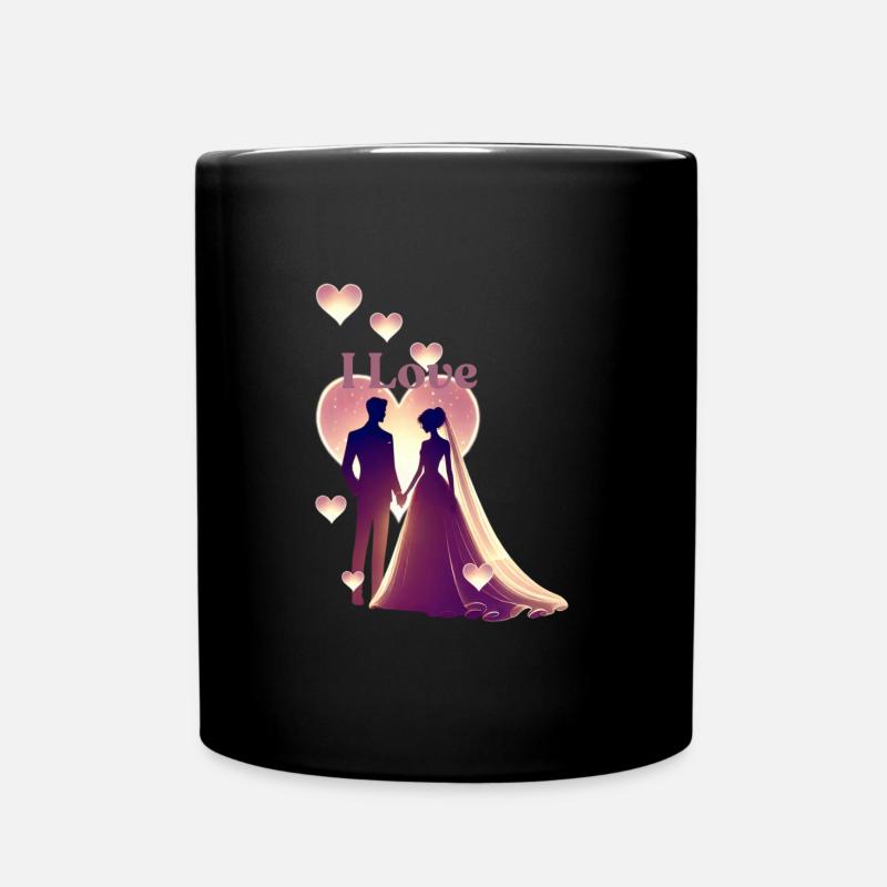 Pärchen - I Love - Tasse einfarbig - Schwarz