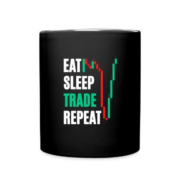 Eat Sleep Trade Repeat - Full Colour Mug - black - Front