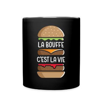 La Bouffe c'est la Vie - Mug uni - noir - Devant