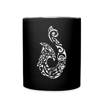 Tatouage maori Hei Matau hameçon volonté - Mug uni - noir - Devant