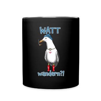 Watt hiking? Seagull Captain Sea - Full Colour Mug - black - Front