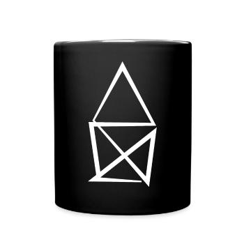 Geometrisches Linien-Kunst Design - Tasse einfarbig - Schwarz - Vorne
