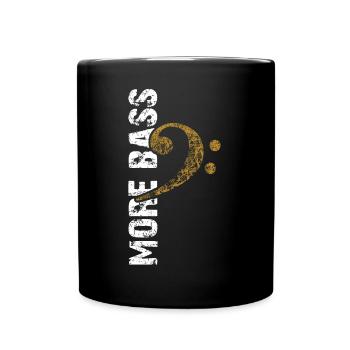 More bass - bass clef - Full Colour Mug - black - Front