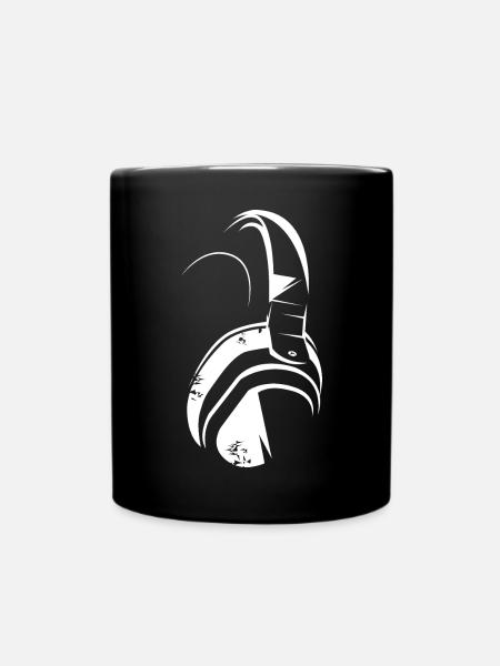 kopfhörer headphones ear symbol illustration icon - Tasse einfarbig - Schwarz