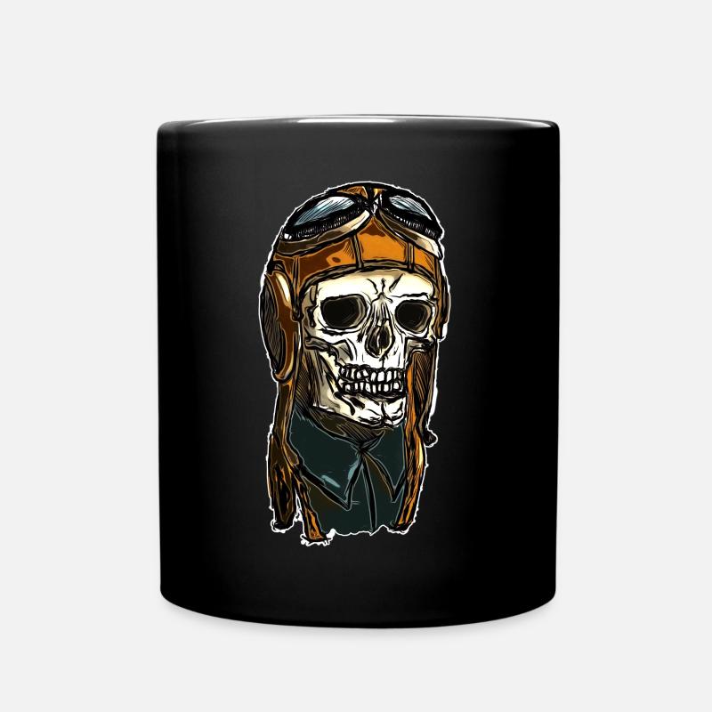 Skull avec casque - Mug uni - noir