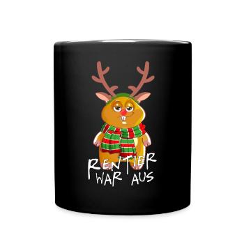 Rentier war aus Weihnachtsgeschenk xmas - Tasse einfarbig - Schwarz - Vorne
