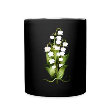 delicate lily of the valley arrangement as a spring greeting - Full Colour Mug - black - Front