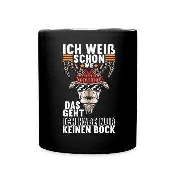 Lustige Sprüche Witzige Sprüche - Tasse einfarbig - Schwarz - Vorne
