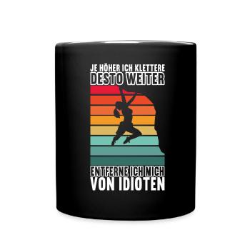 Klettern Kletterer - Tasse einfarbig - Schwarz - Vorne