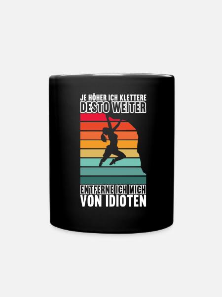 Klettern Kletterer - Tasse einfarbig - Schwarz