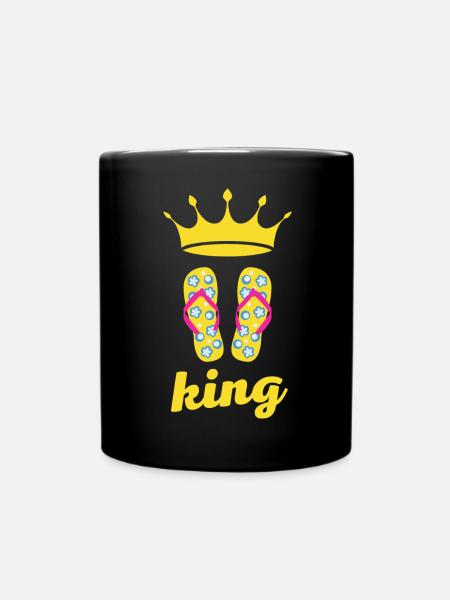 roi des vacances - tongs et couronne - Mug uni - noir