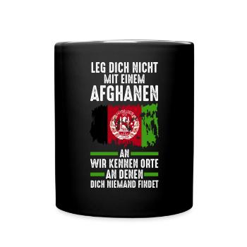 Afghanistan Afghane Afghanisches - Tasse einfarbig - Schwarz - Vorne