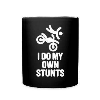 Drôle de motocross je fais mes propres cascades - Mug uni - noir - Devant