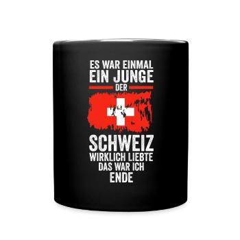 Schweiz Schweizer - Tasse einfarbig - Schwarz - Vorne