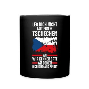 Tschechien Tscheche Tschechisches - Tasse einfarbig - Schwarz - Vorne