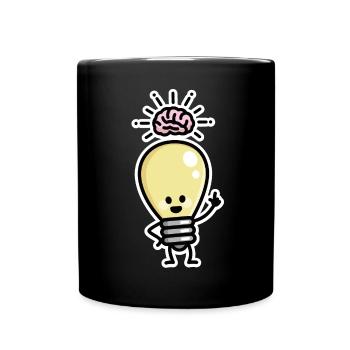 Light Bulb Idea Brains Creative Genius Creativity - Full Colour Mug - black - Front
