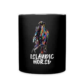 Cool Islandpferde Hengst Pferdefan Spruch - Tasse einfarbig - Schwarz - Vorne