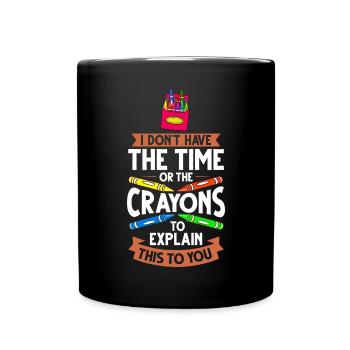 Crayon Box Colored Pencil Wax Case Wax Crayon - Full Colour Mug - black - Front