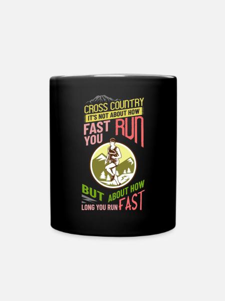 Cross Country Running Crosslauf Geländelauf Laufen - Tasse einfarbig - Schwarz