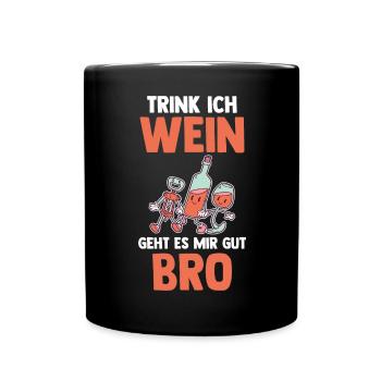 Amateurs de vin Fête Vin - Mug uni - noir - Devant