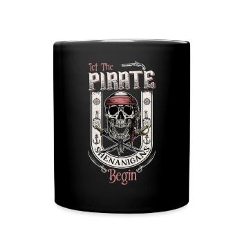 Laissez les manigances de pirates commencer le style de tatouage - Mug uni - noir - Devant
