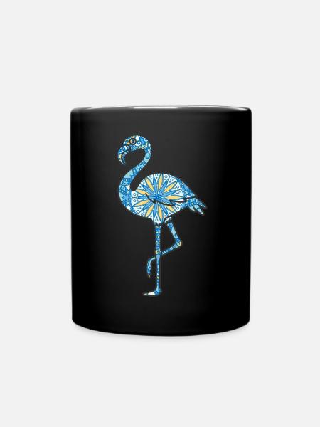Mandala Flamingo Motif Géométrique Art - Mug uni - noir