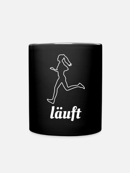 läuft Joggen Laufen Laufshirt - Tasse einfarbig - Schwarz