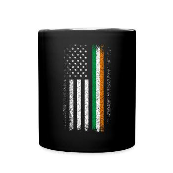 American Flag Meets Irish Tricolor Distressed - Full Colour Mug - black - Front