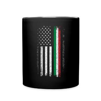 Flag Fusion: US Stars & Italian Stripes - Full Colour Mug - black - Front