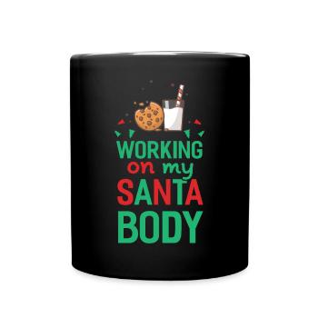 Mon corps de Père Noël - Cadeau, Noël, Noël - Mug uni - noir - Devant