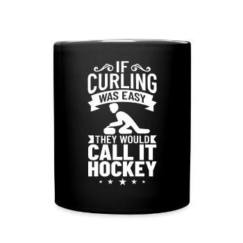 Joueur de jeu de sports de curling Curling Stones Ice - Mug uni - noir - Devant