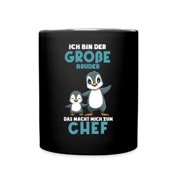 Ich bin jetzt ein großer Bruder Chef - Süße - Tasse einfarbig - Schwarz - Vorne
