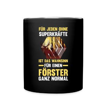Waldarbeiter Holzfäller Waldarbeit Förster - Tasse einfarbig - Schwarz - Vorne