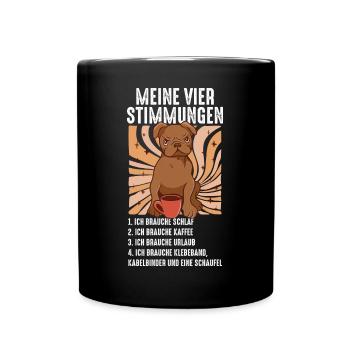 Lustige Katze Stimmung Kaffee Büro Geschenk Fun - Tasse einfarbig - Schwarz - Vorne