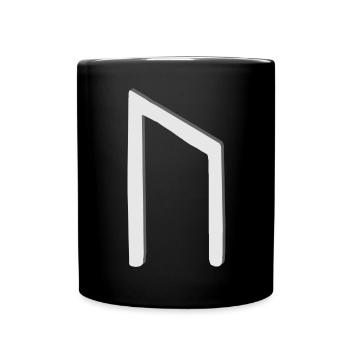 Futhark Runenalphabet Uruz - Tasse einfarbig - Schwarz - Vorne