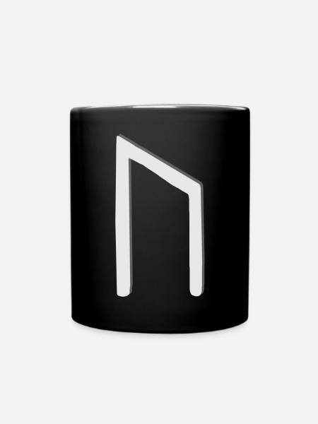 Futhark Runic Alphabet Uruz - Full Colour Mug - black