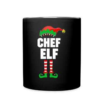 Weinachten Weihnachtself Chef Elf Elfen - Tasse einfarbig - Schwarz - Vorne