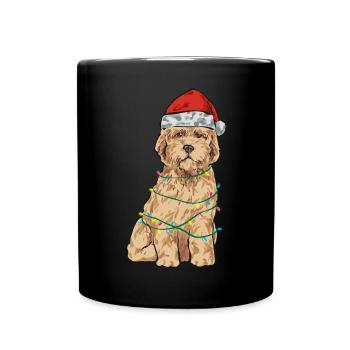 Goldendoodle Hund Weihnachten Geschenk - Tasse einfarbig - Schwarz - Vorne