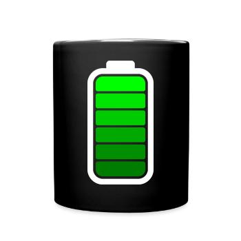 FULL BATTERY - White - Tasse einfarbig - Schwarz - Vorne