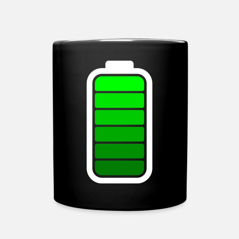 BATTERIE PLEINE - Blanc - Mug uni - noir