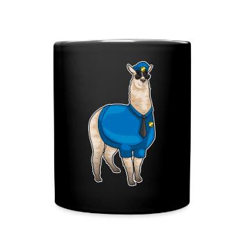 Police des lunettes de soleil alpagas - Mug uni - noir - Devant