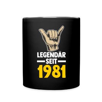 Jahrgang 1981 42 Jahre Geburtstag - Tasse einfarbig - Schwarz - Vorne